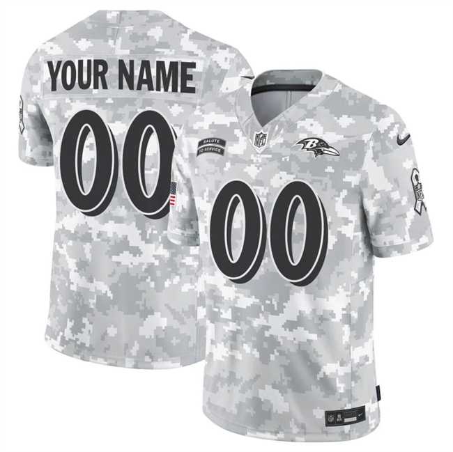 Men%27s Baltimore Ravens Active Player Custom 2024 F.U.S.E Arctic Camo Salute To Service Limited Stitched Football Jersey->baltimore ravens->NFL Jersey